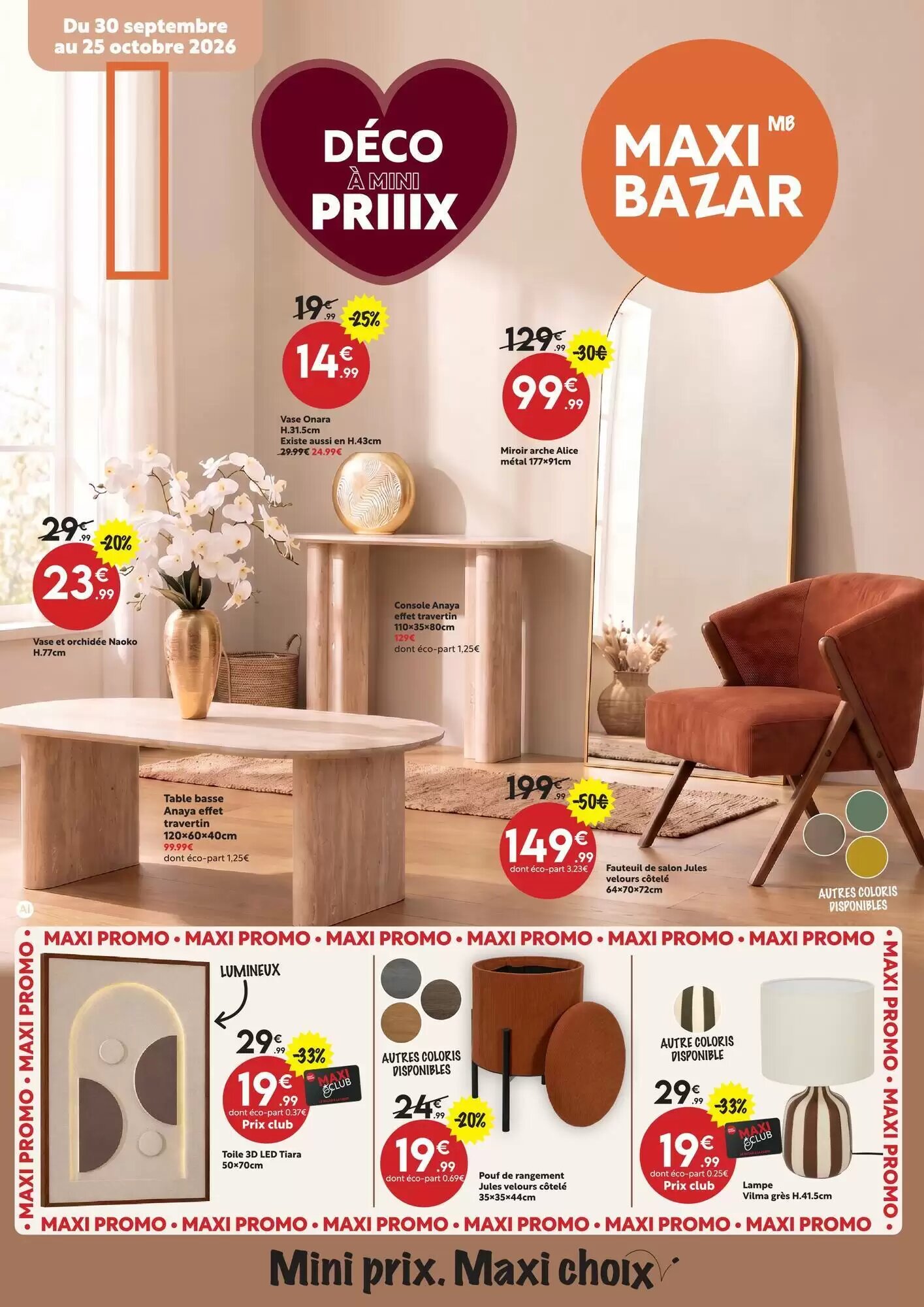 Prospectus promotionnel Maxi Bazar valable à partir du 30/09/2026 - Page 1.