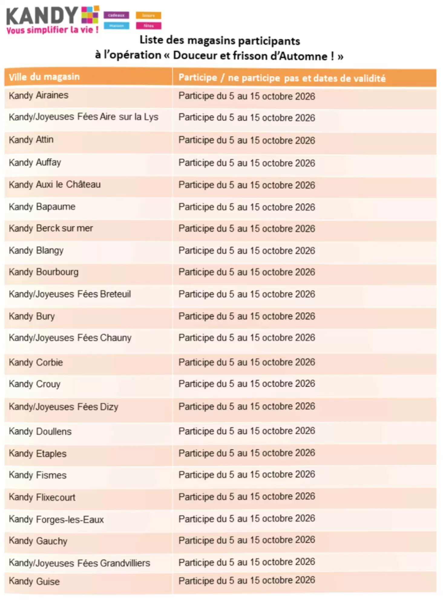 Prospectus promotionnel Kandy valable à partir du 05/10/2026 - Page 9.