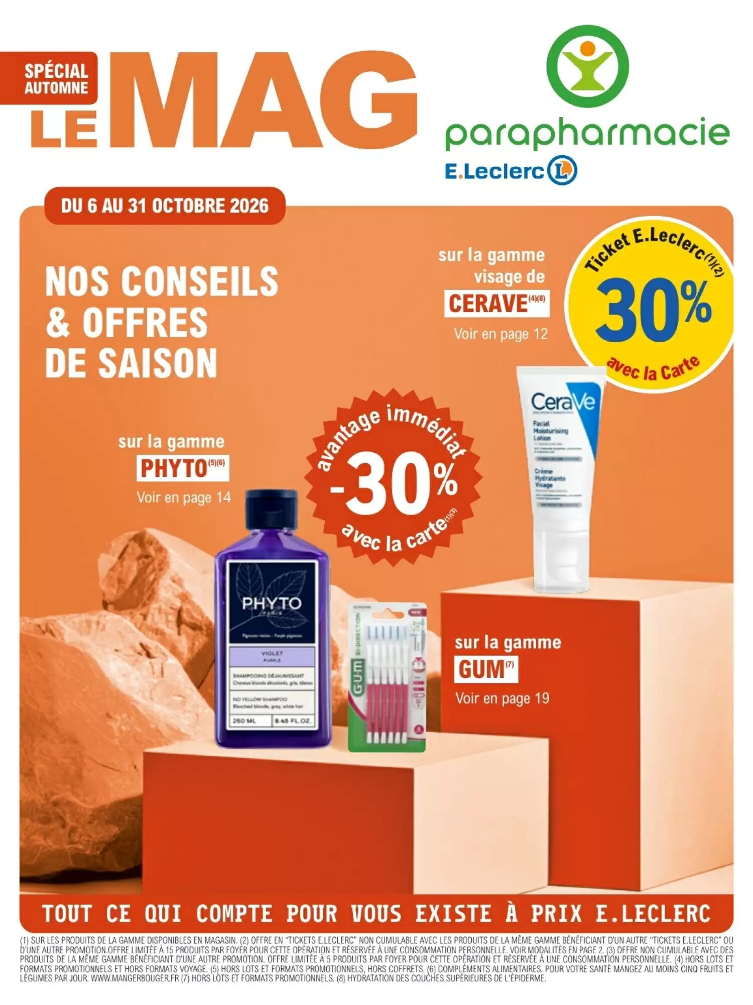 Prospectus promotionnel E.Leclerc Parapharmacie valable à partir du 06/10/2026 - Page 1.
