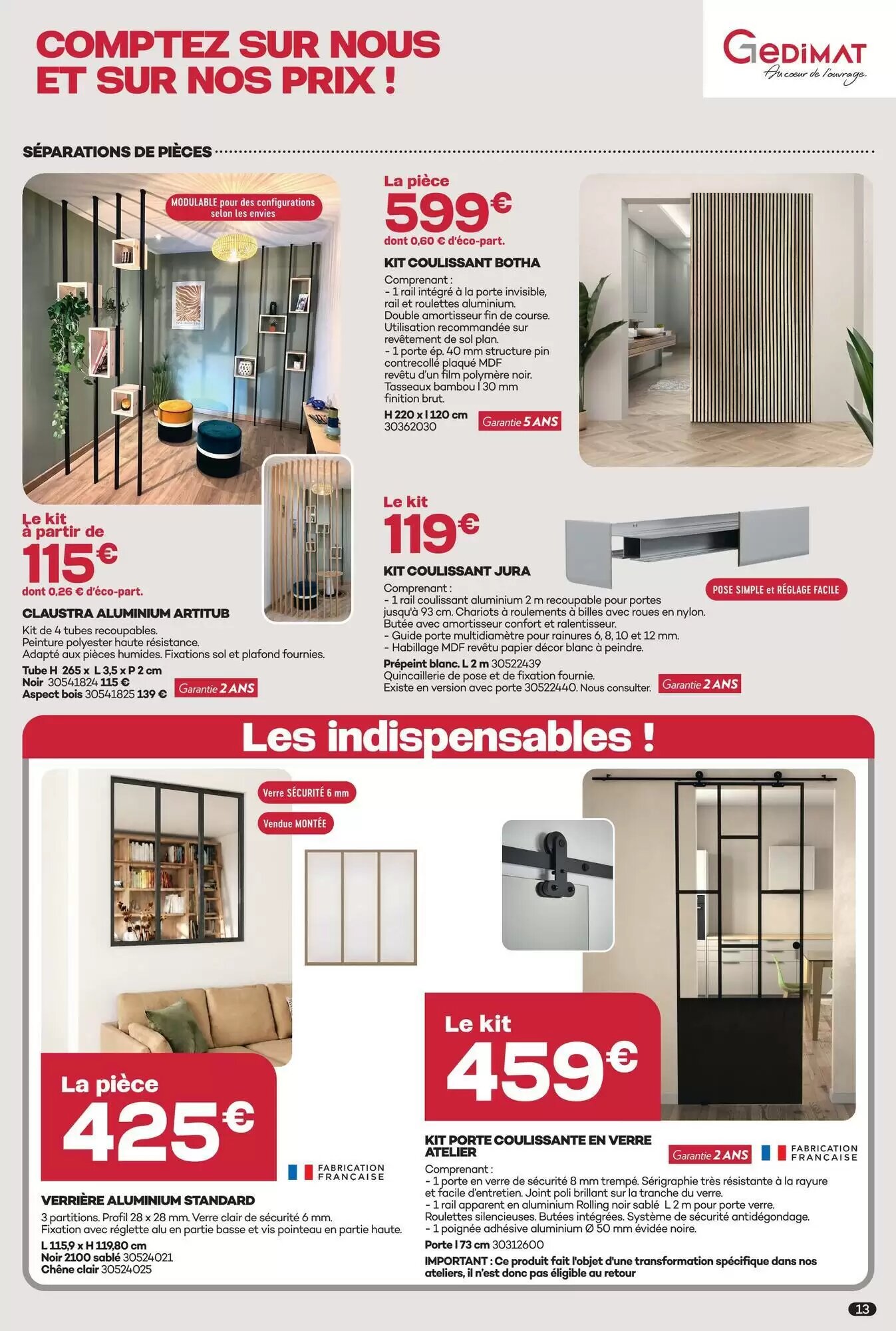 Prospectus promotionnel Gedimat valable à partir du 07/10/2026 - Page 13.