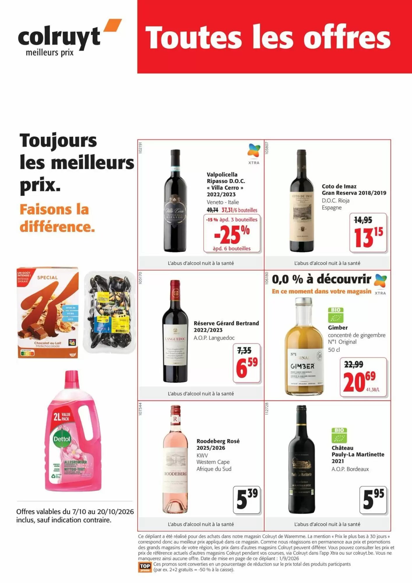 Prospectus promotionnel Colruyt valable à partir du 09/10/2026 - Page 1.