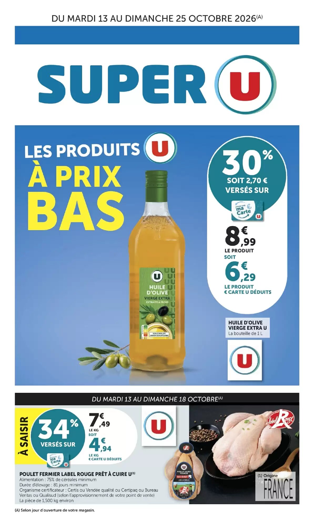 Prospectus promotionnel Super U valable à partir du 13/10/2026 - Page 1.