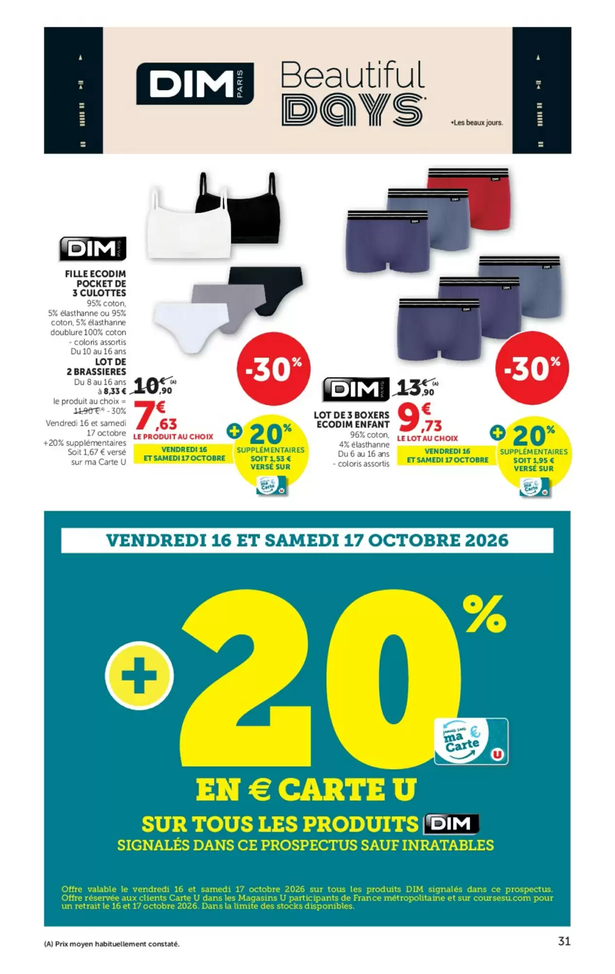 Prospectus promotionnel Super U valable à partir du 13/10/2026 - Page 31.