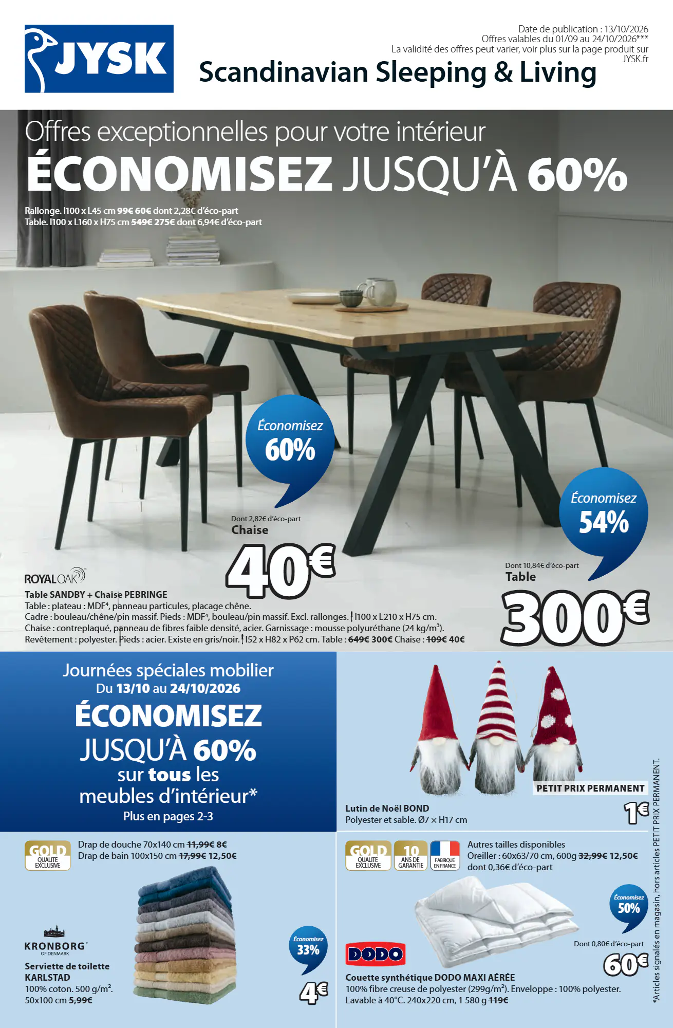 Prospectus promotionnel JYSK valable à partir du 13/10/2026 - Page 1.