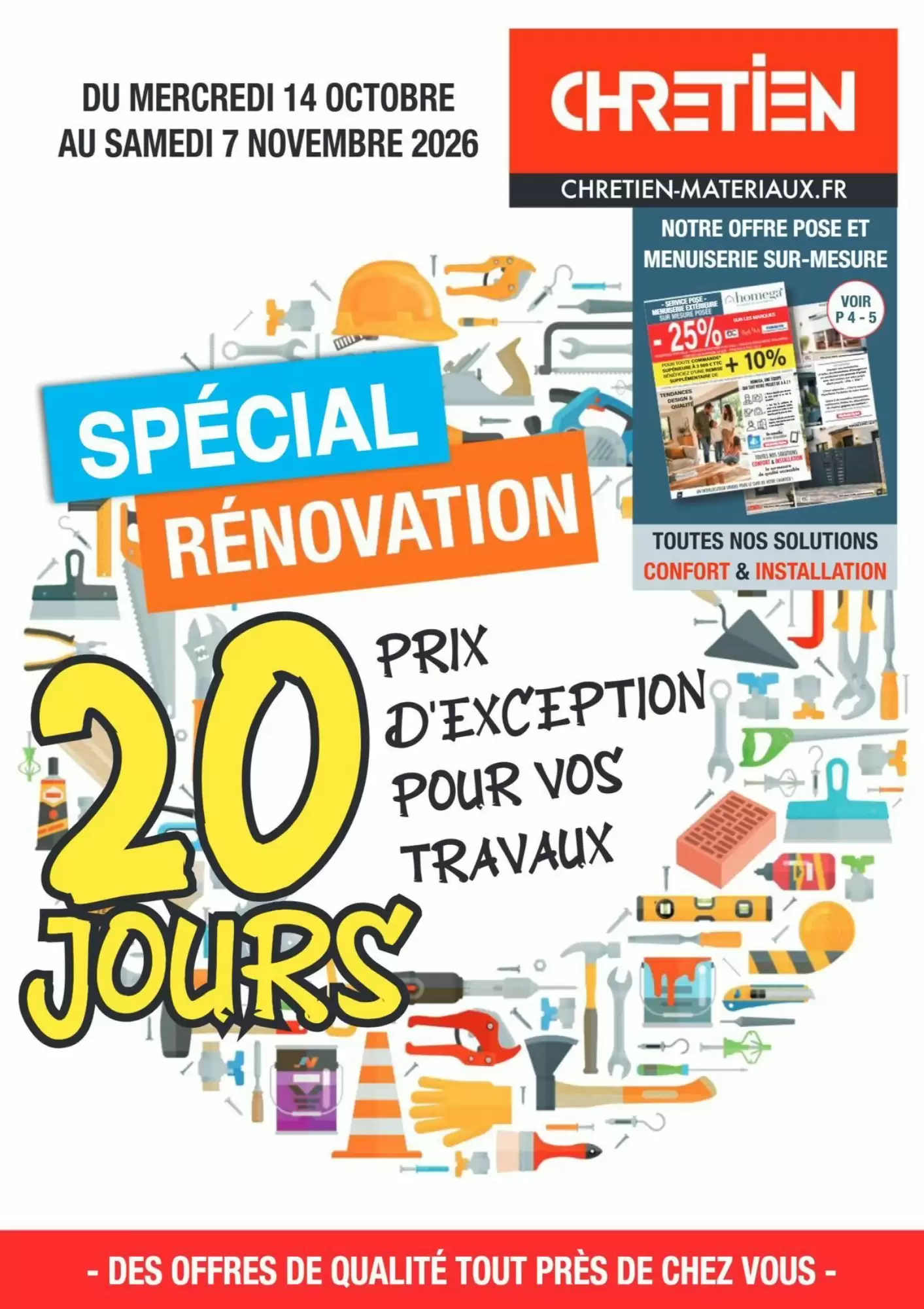 Prospectus promotionnel Chretien Matériaux valable à partir du 14/10/2026 - Page 1.