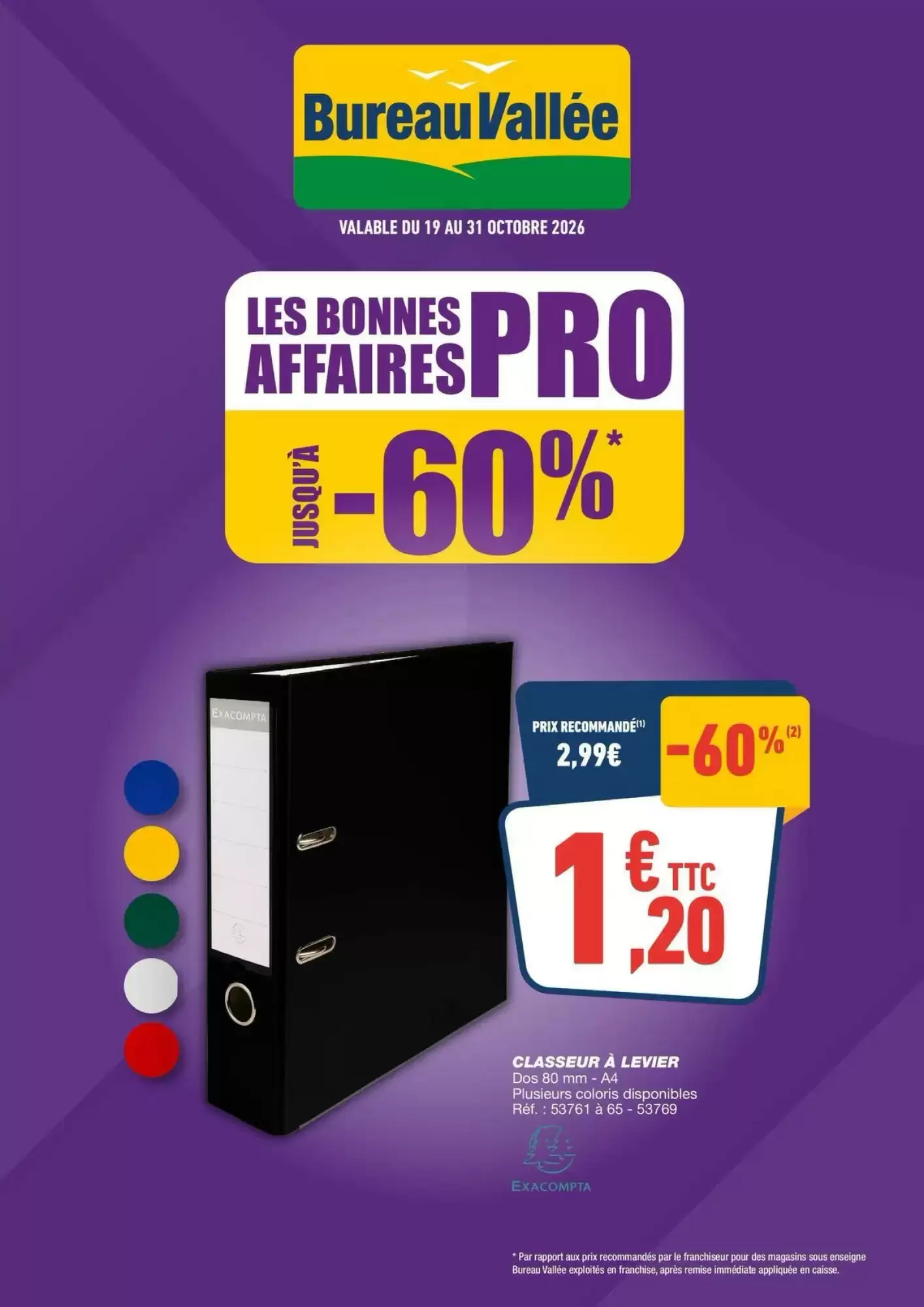Prospectus promotionnel Bureau Vallée valable à partir du 18/10/2026 - Page 1.