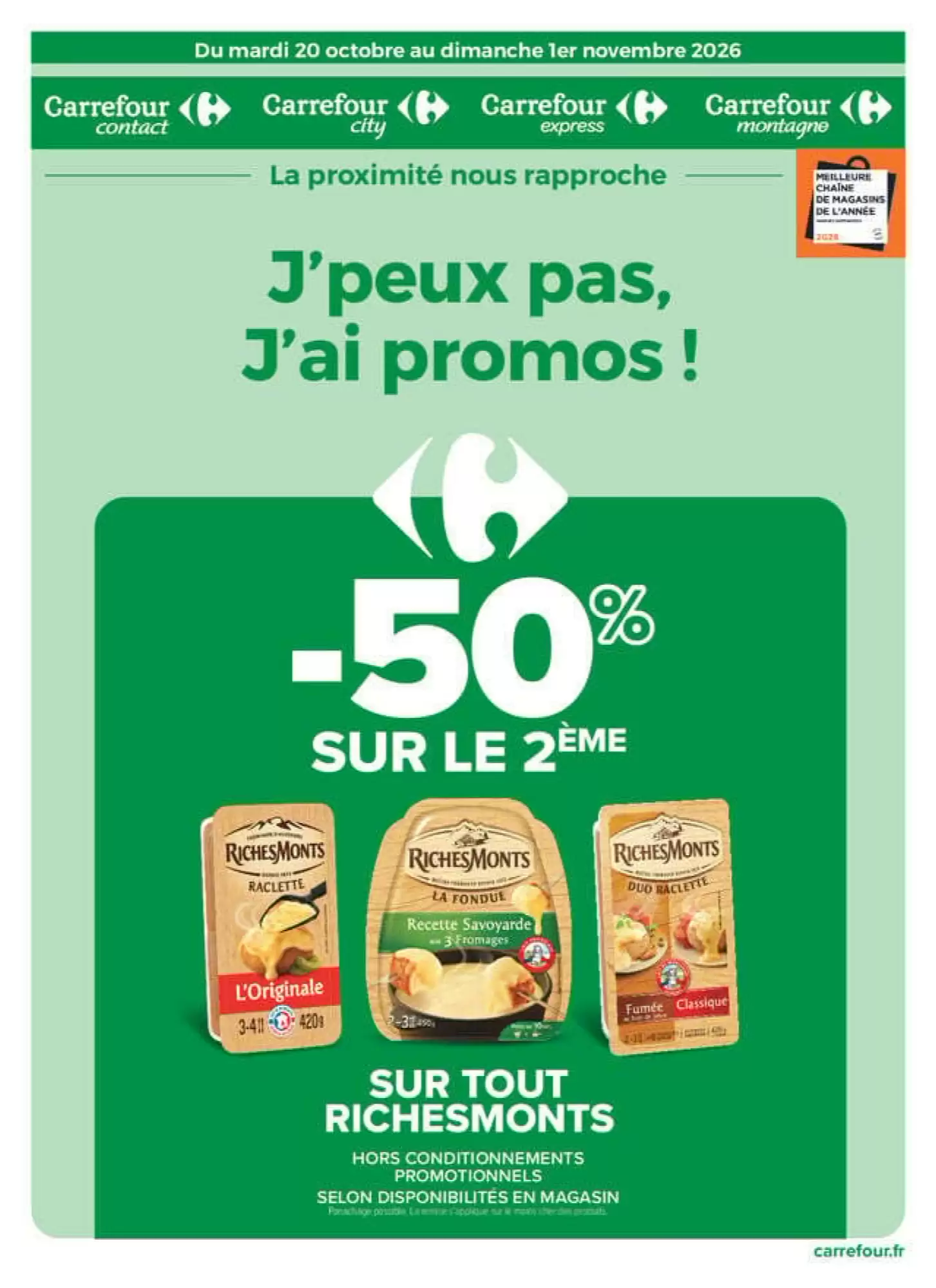 Prospectus promotionnel Carrefour valable à partir du 20/10/2026 - Page 1.