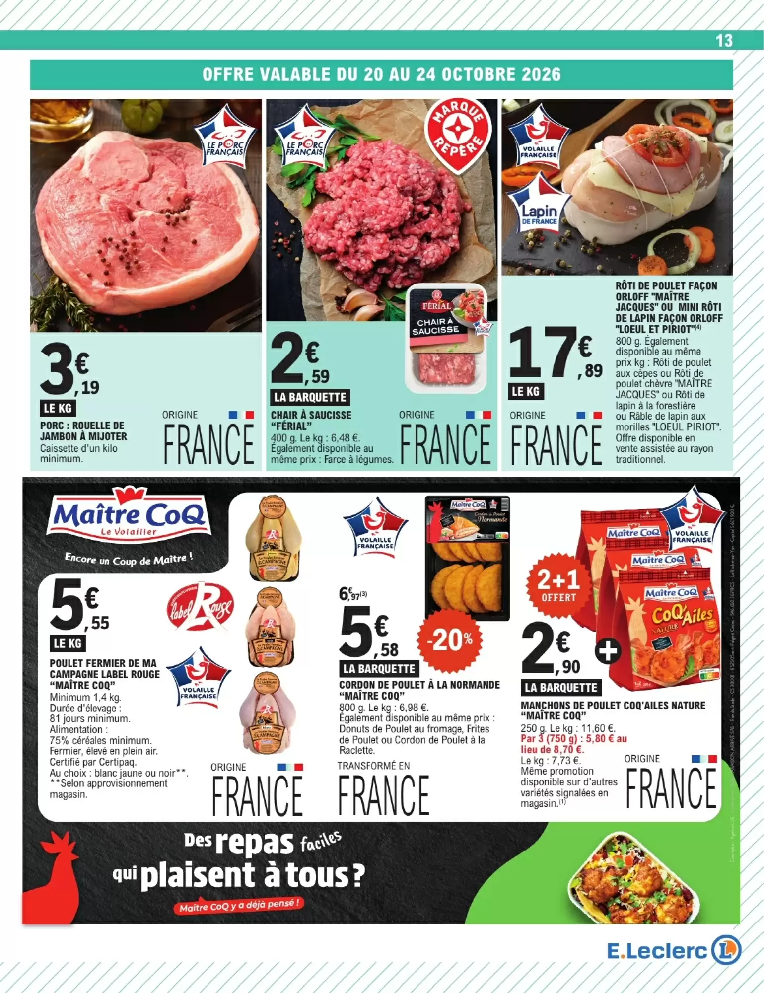 Prospectus promotionnel E.Leclerc valable à partir du 20/10/2026 - Page 13.