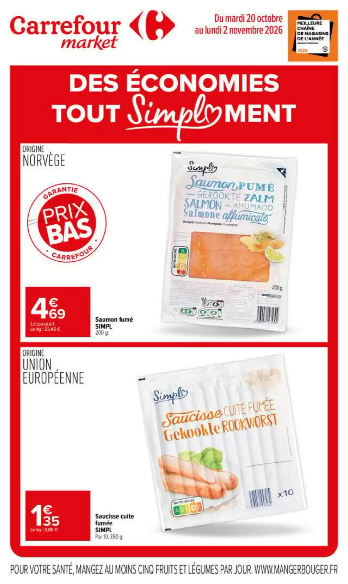 Prospectus promotionnel Carrefour Market valable à partir du 20/10/2026 - Page 1.