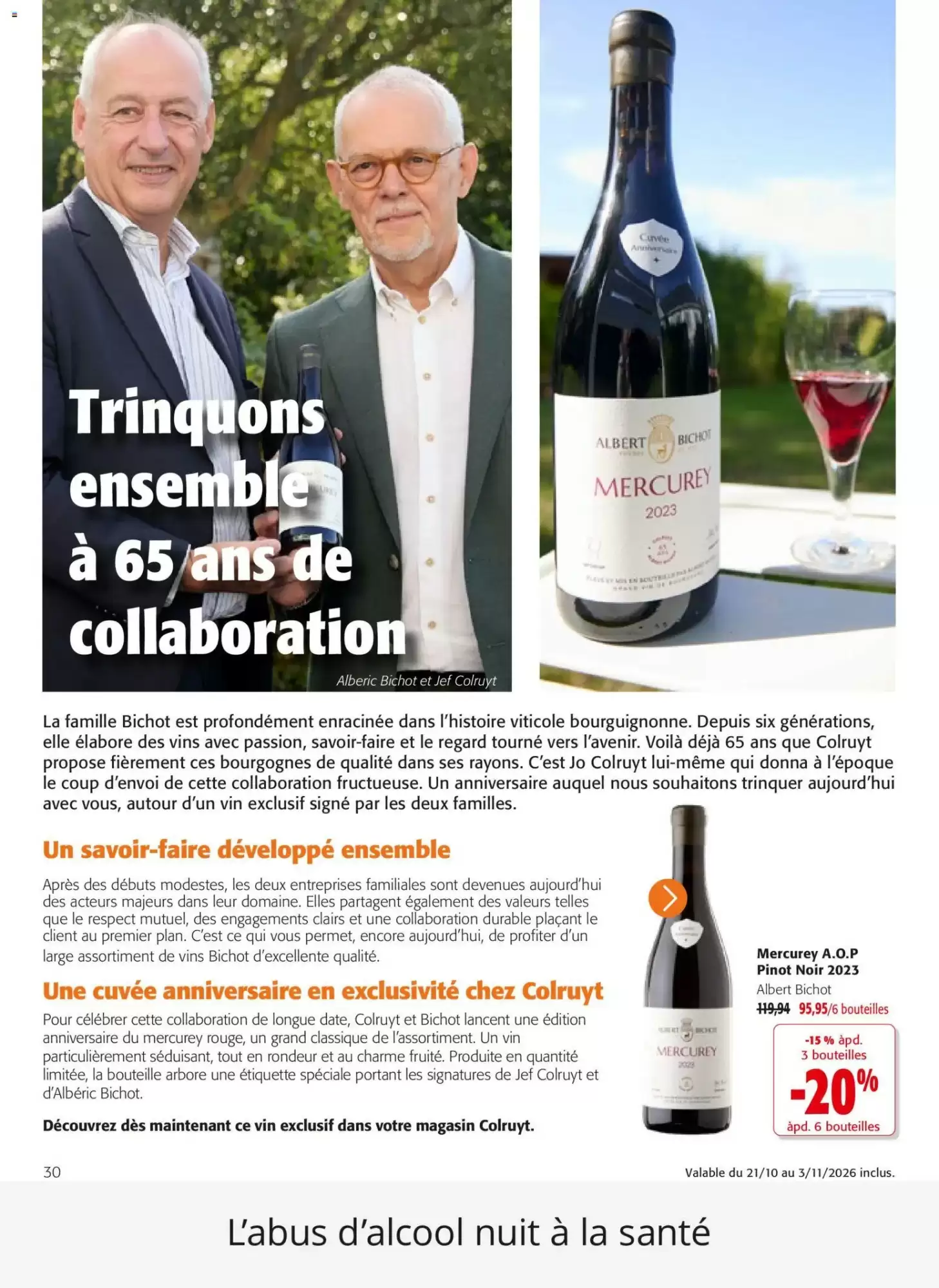 Prospectus promotionnel Colruyt valable à partir du 21/10/2026 - Page 30.