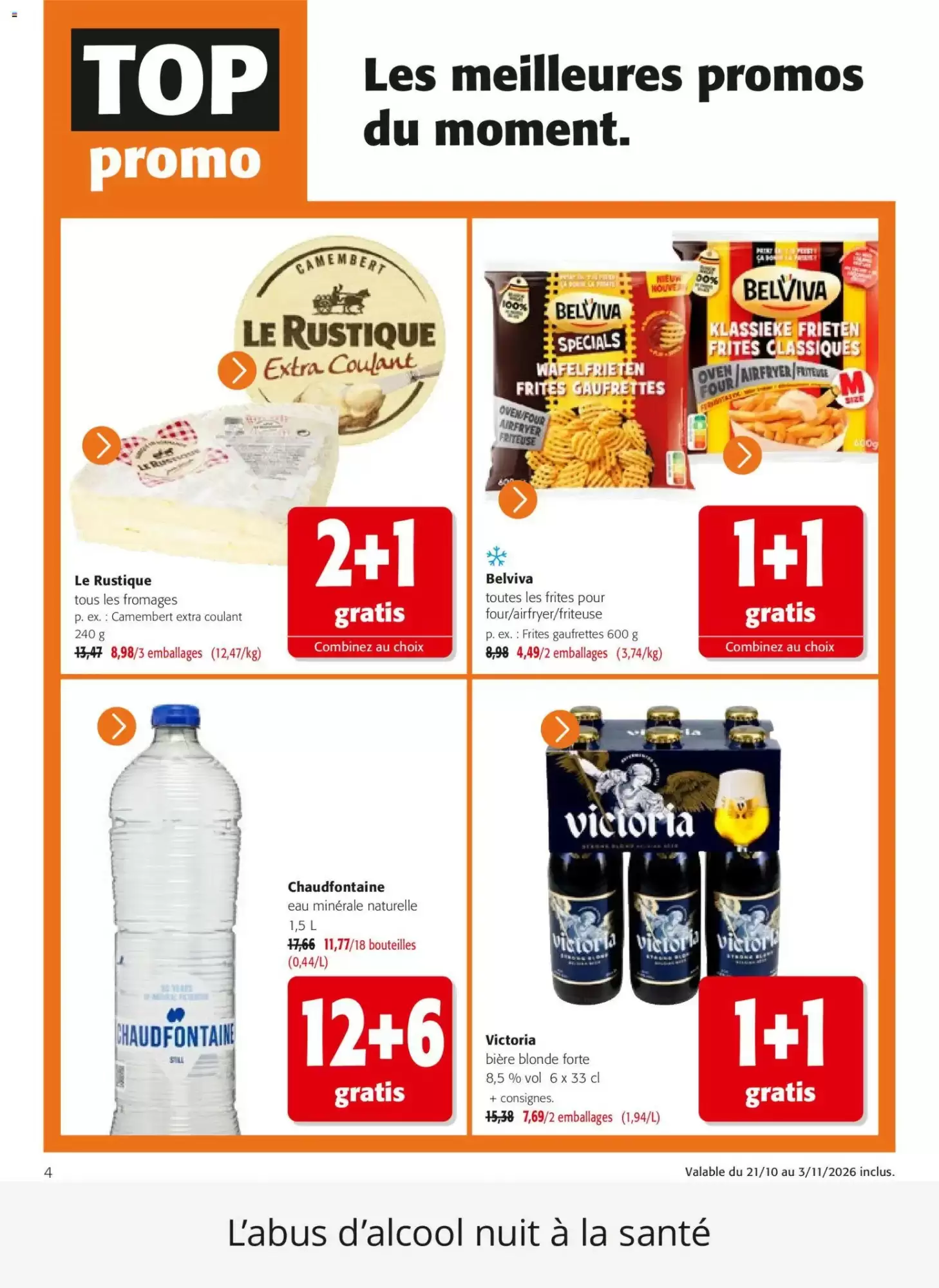 Prospectus promotionnel Colruyt valable à partir du 21/10/2026 - Page 4.