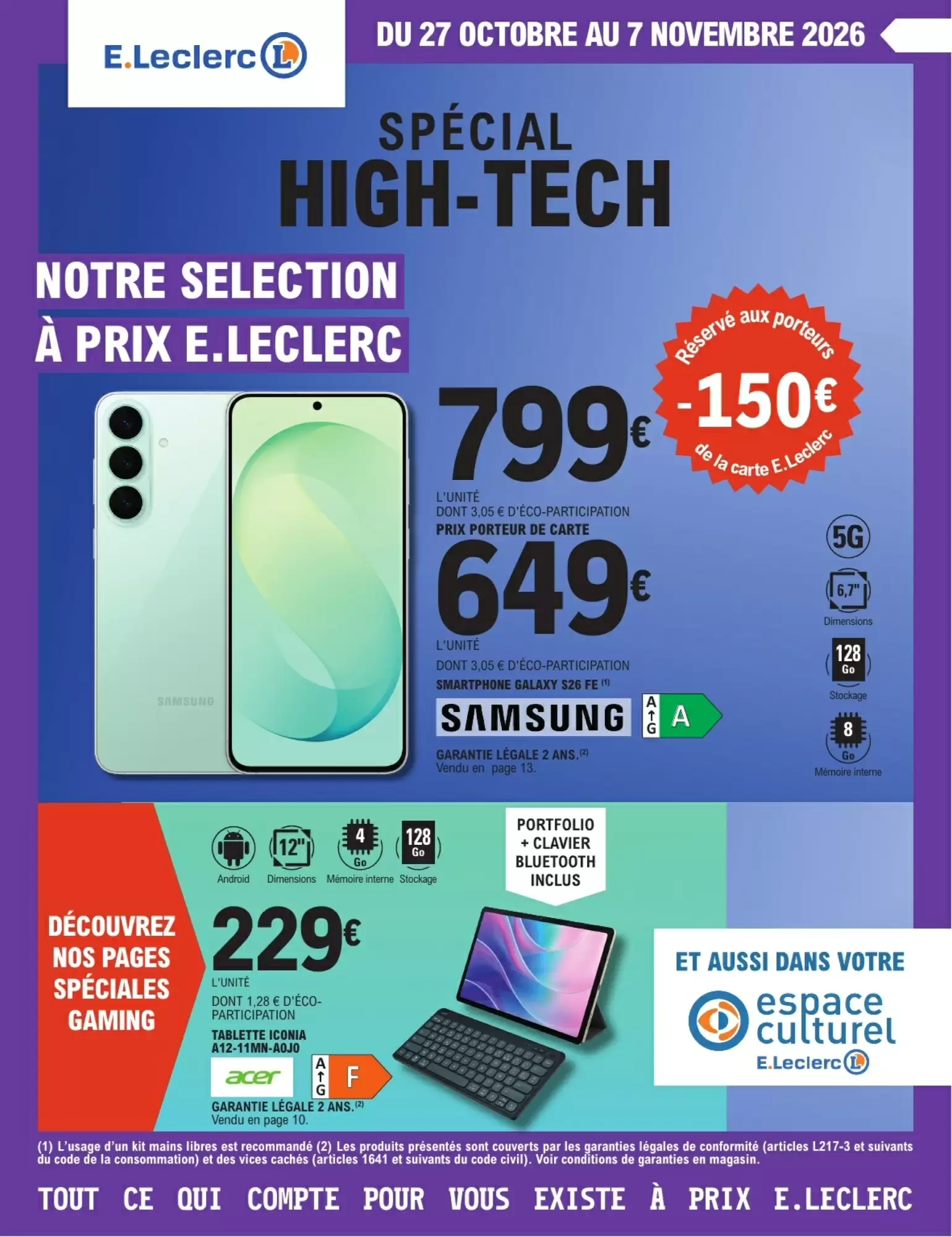 Prospectus promotionnel E.Leclerc valable à partir du 27/10/2026 - Page 1.