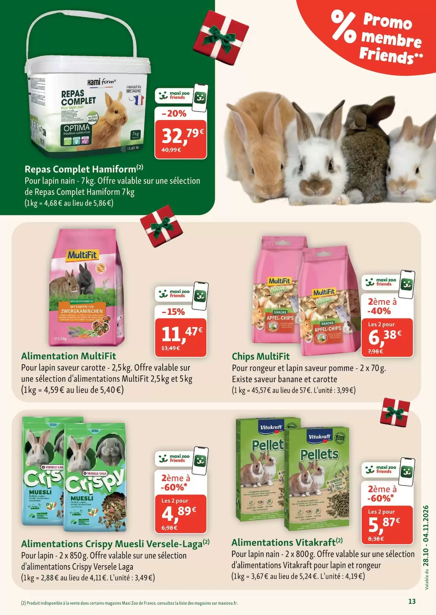 Prospectus promotionnel Maxi Zoo valable à partir du 28/10/2026 - Page 13.