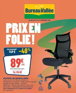 Prospectus promotionnel Bureau Vallée valable à partir du 01/11/2026