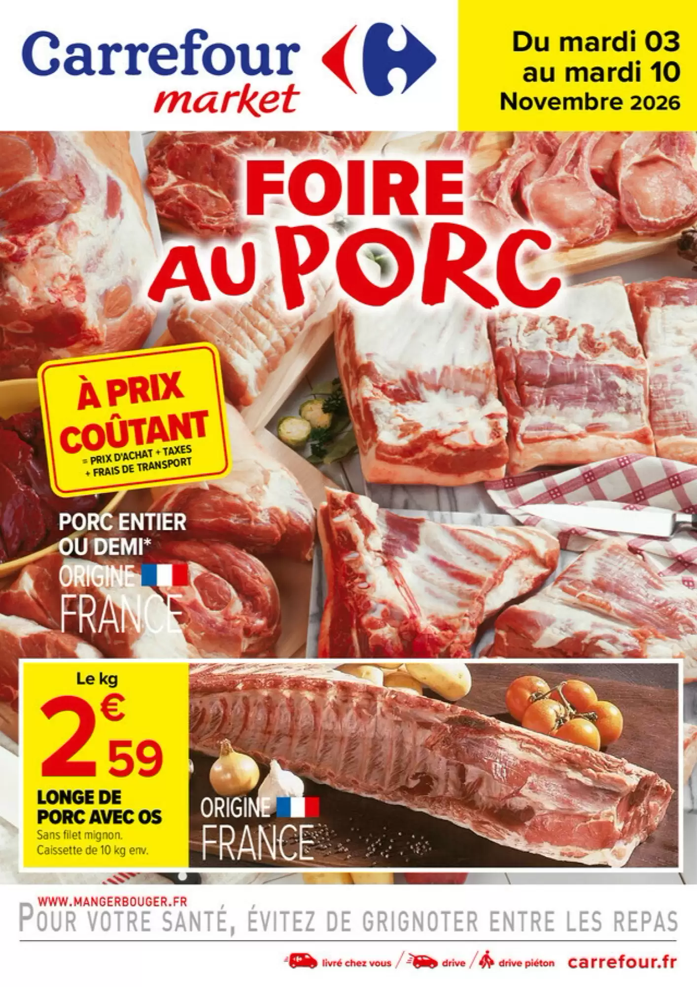 Prospectus promotionnel Carrefour Market valable à partir du 03/11/2026 - Page 1.