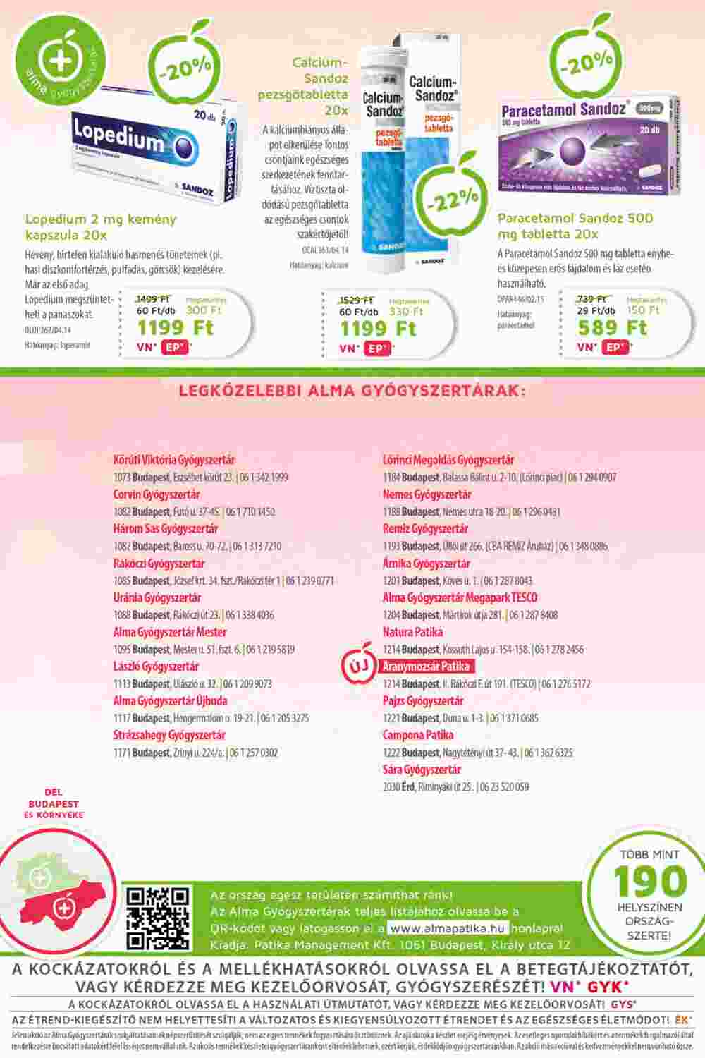 Alma Gyógyszertárak akciós újság 2015.09.24-től - 20. oldal.