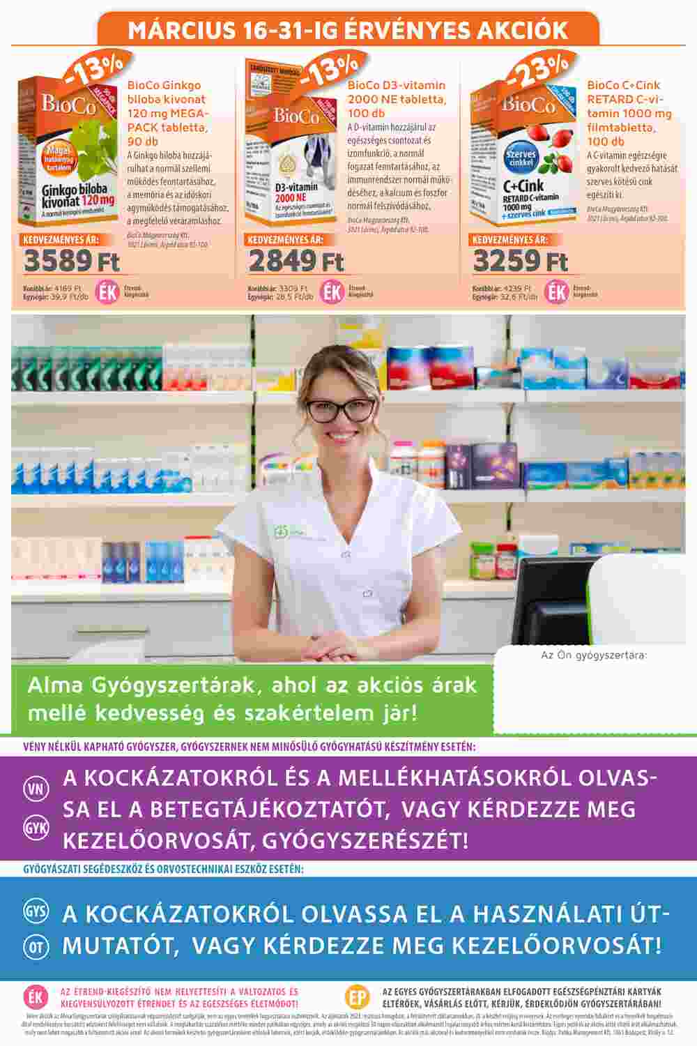 Alma Gyógyszertárak akciós újság 2023.03.01-től - 20. oldal.