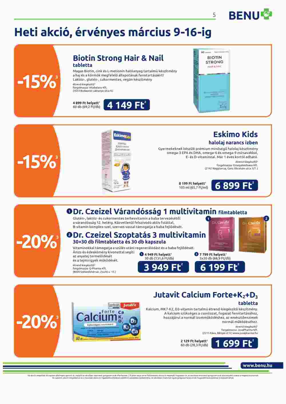 BENU Gyógyszertárak akciós újság 2023.03.01-től - 5. oldal.