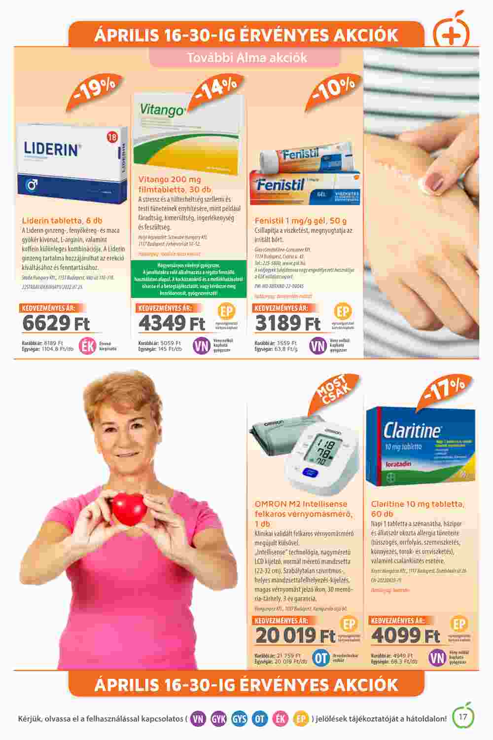 Alma Gyógyszertárak akciós újság 2023.04.01-től - 17. oldal.