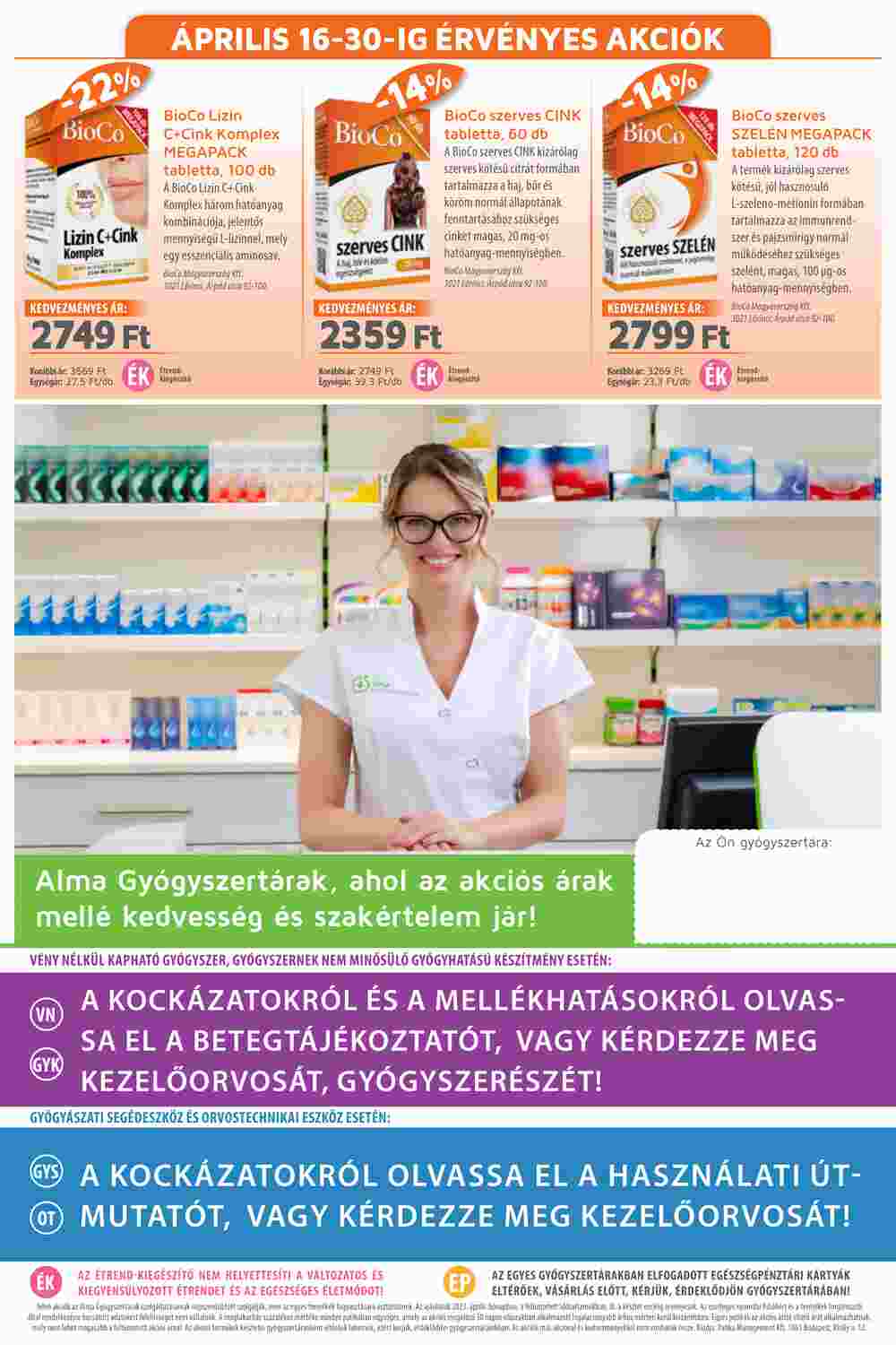 Alma Gyógyszertárak akciós újság 2023.04.01-től - 20. oldal.