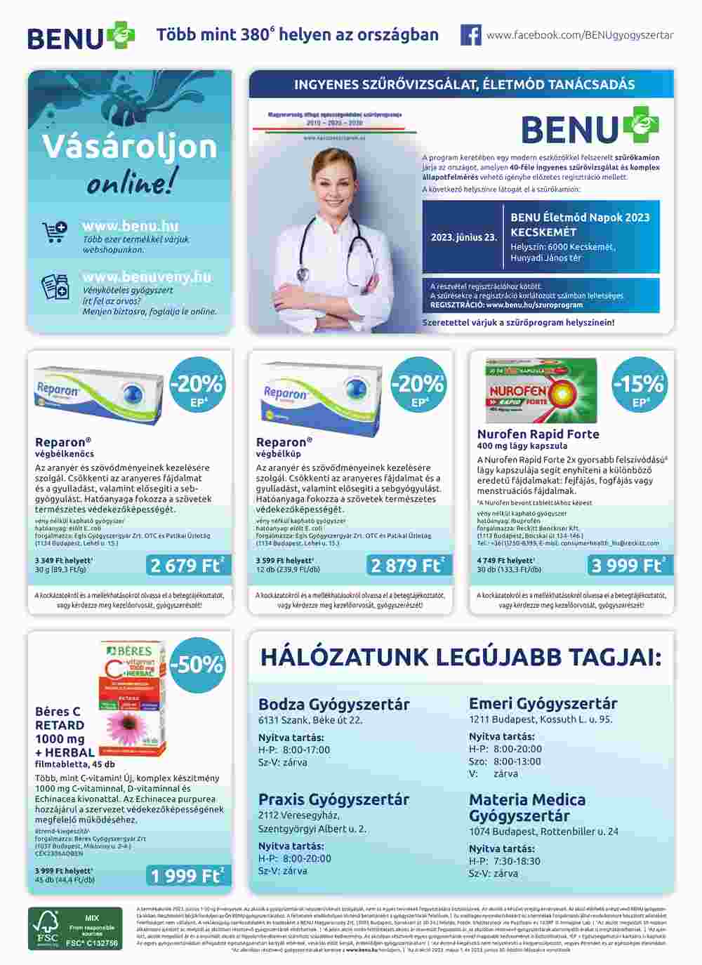 BENU Gyógyszertárak akciós újság 2023.06.01-től - 13. oldal.