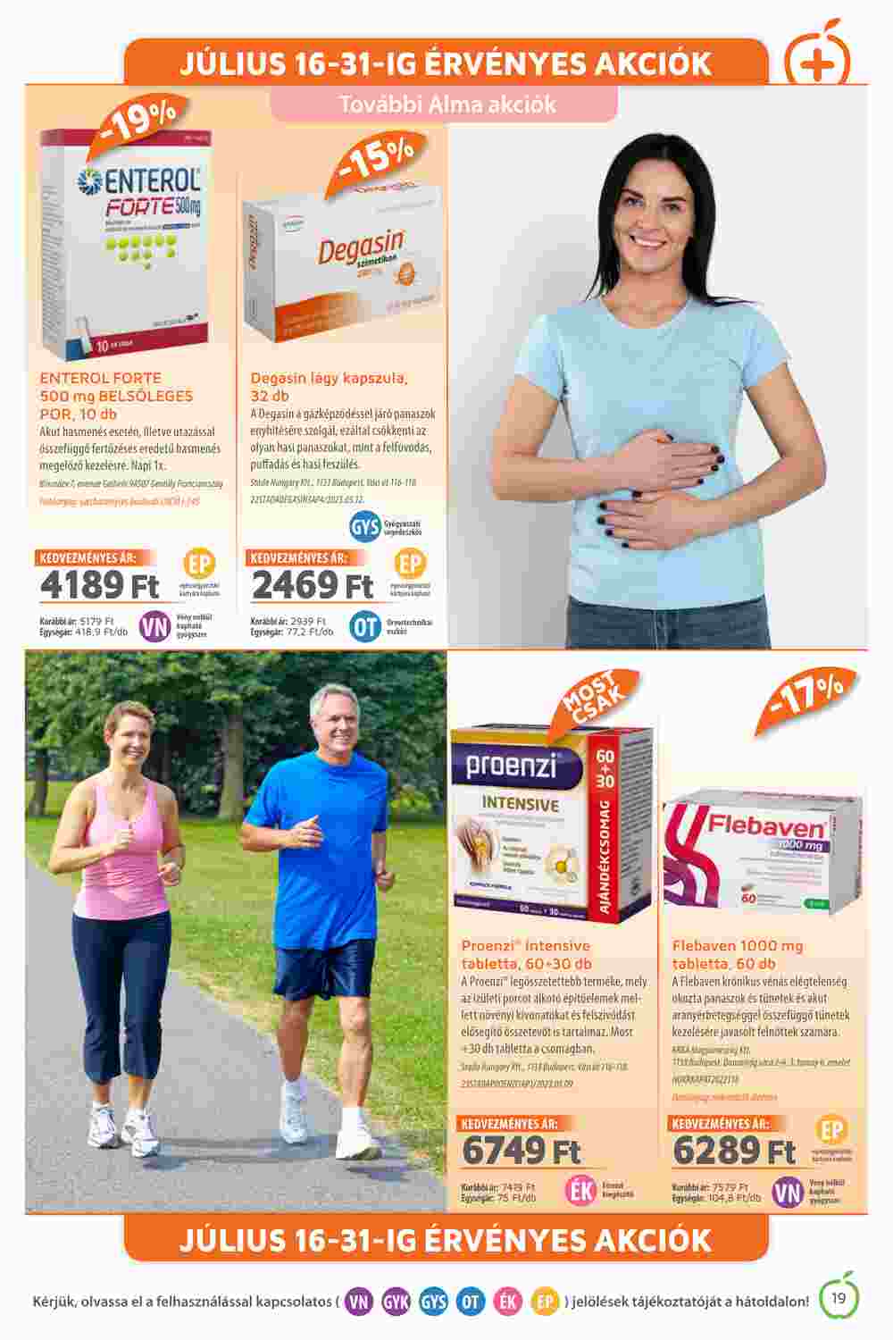 Alma Gyógyszertárak akciós újság 2023.07.01-től - 19. oldal.