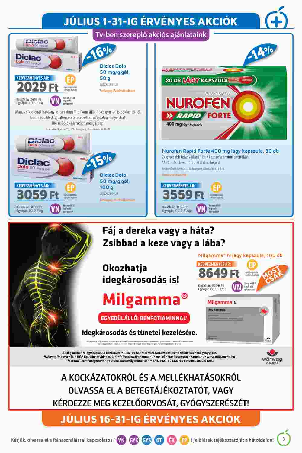 Alma Gyógyszertárak akciós újság 2023.07.01-től - 3. oldal.