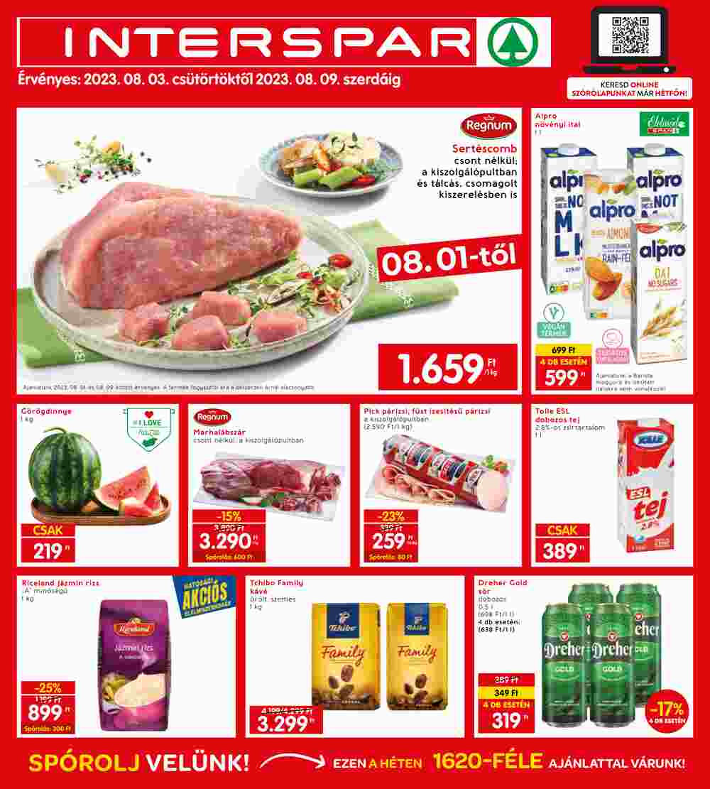 Interspar akciós újság 2023.08.03-tól - 1. oldal.