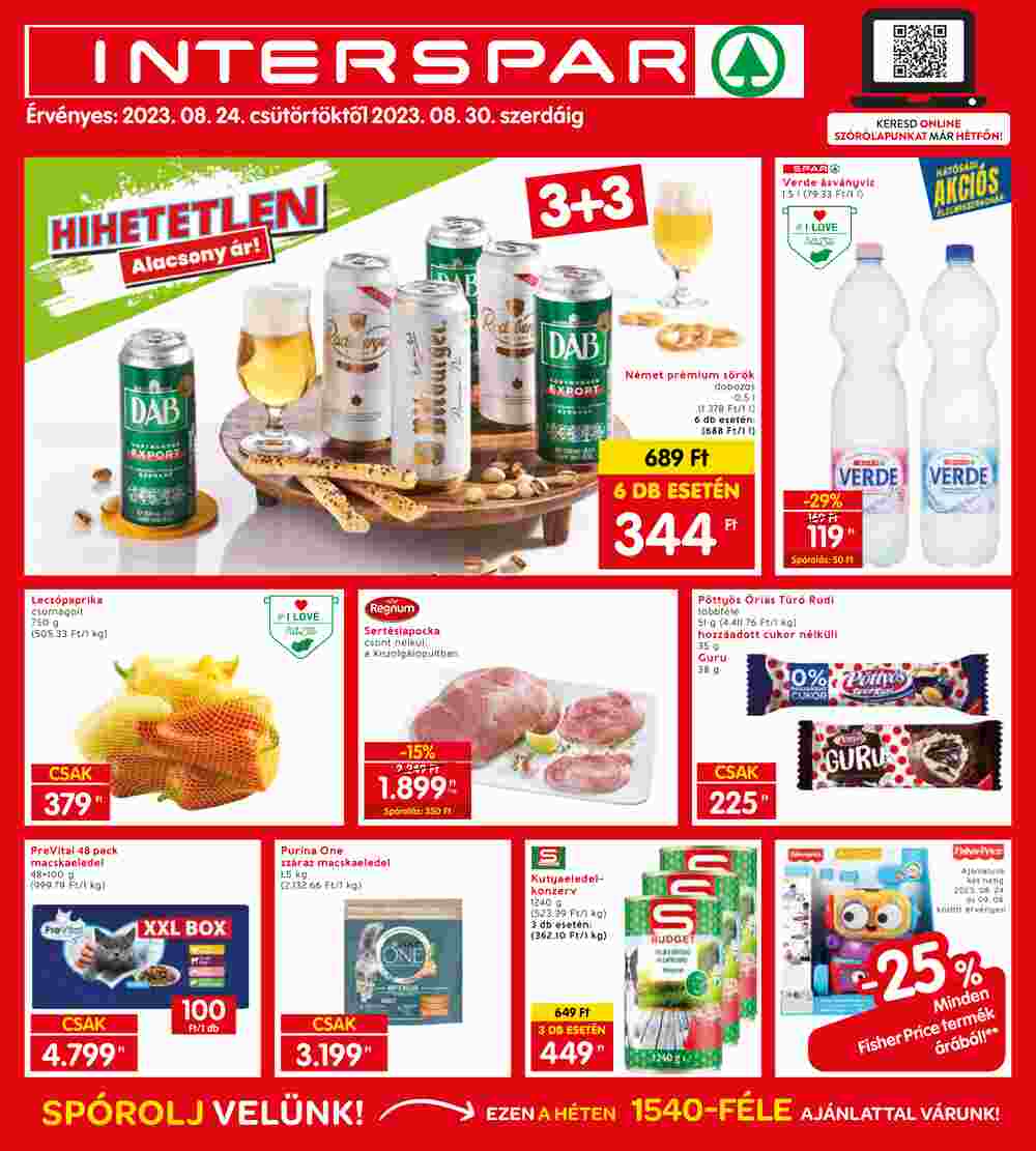 Interspar akciós újság 2023.08.24-től - 1. oldal.