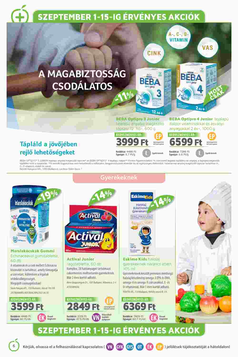 Alma Gyógyszertárak akciós újság 2023.09.01-től - 6. oldal.