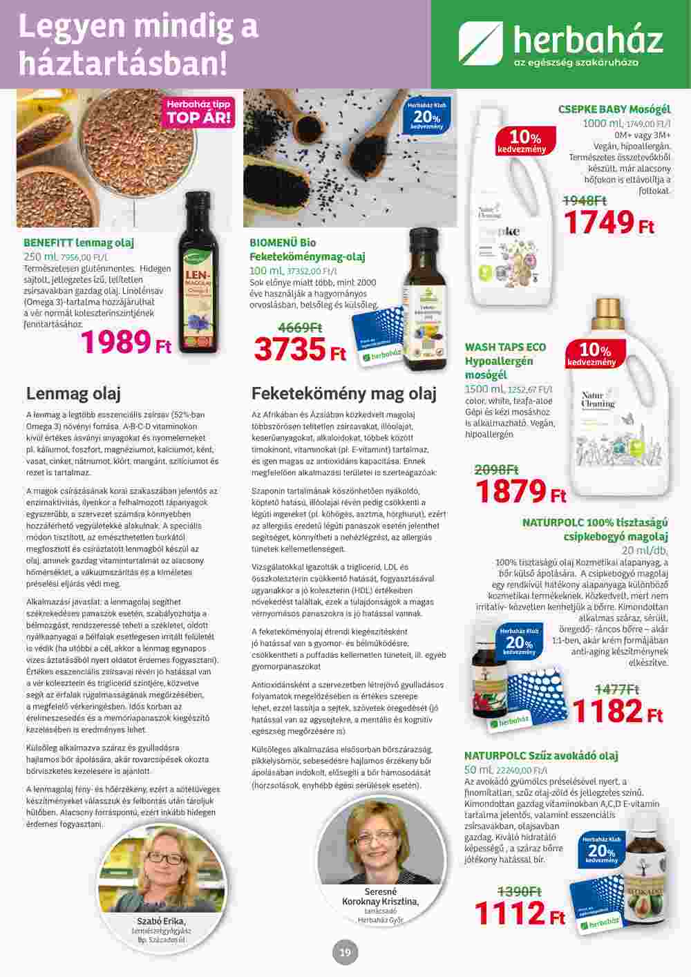 Herbaház akciós újság 2023.09.04-től - 19. oldal.