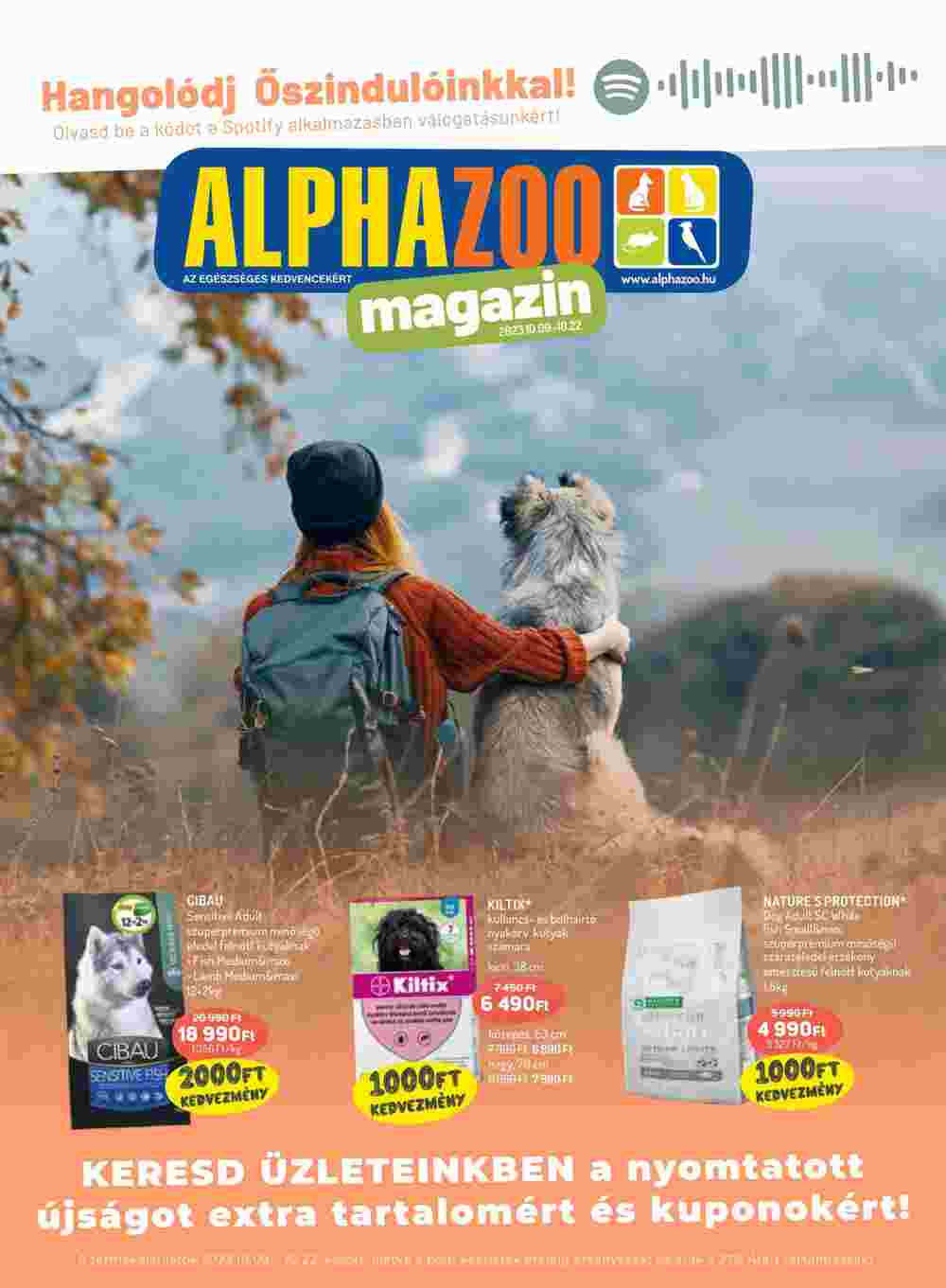 AlphaZoo akciós újság 2023.10.09-től - 1. oldal.