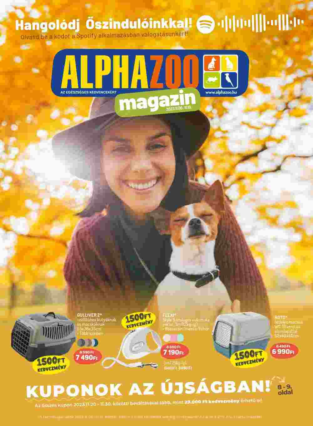 AlphaZoo akciós újság 2023.11.06-tól - 1. oldal.