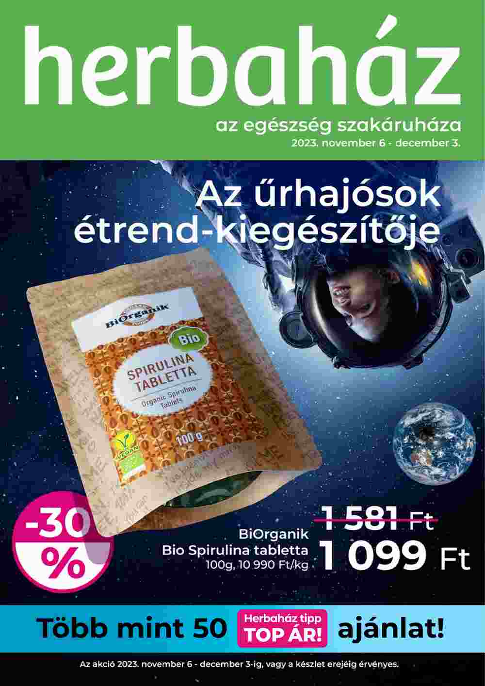 Herbaház akciós újság 2023.11.06-tól - 1. oldal.