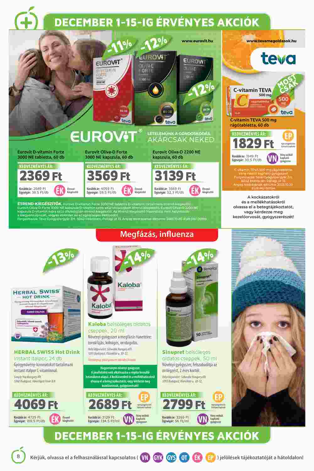 Alma Gyógyszertárak akciós újság 2023.12.01-től - 8. oldal.
