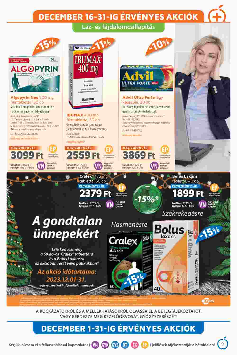 Alma Gyógyszertárak akciós újság 2023.12.01-től - 9. oldal.