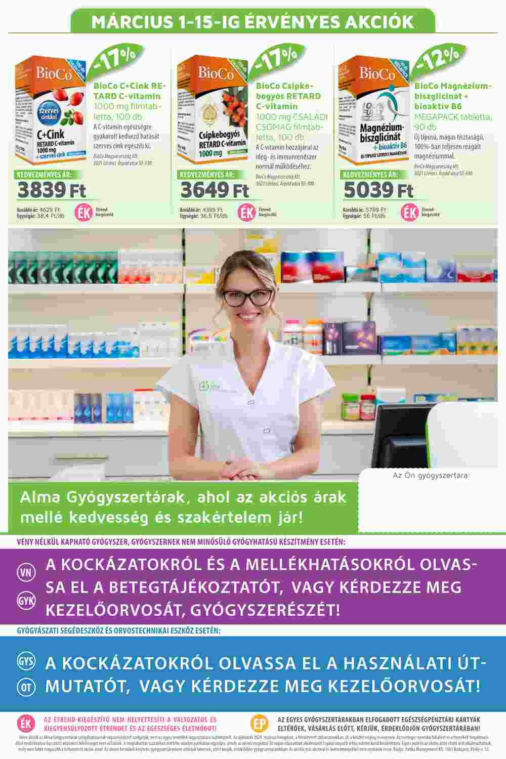 Alma Gyógyszertárak akciós újság 2024.03.01-től - 20. oldal.