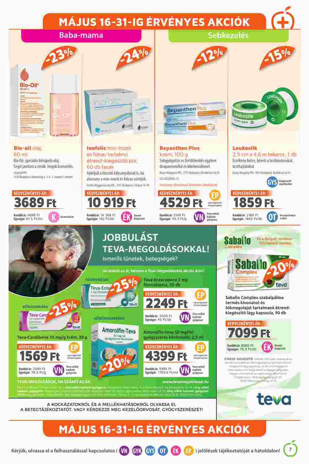 Alma Gyógyszertárak akciós újság 2024.05.01-től - 7. oldal.