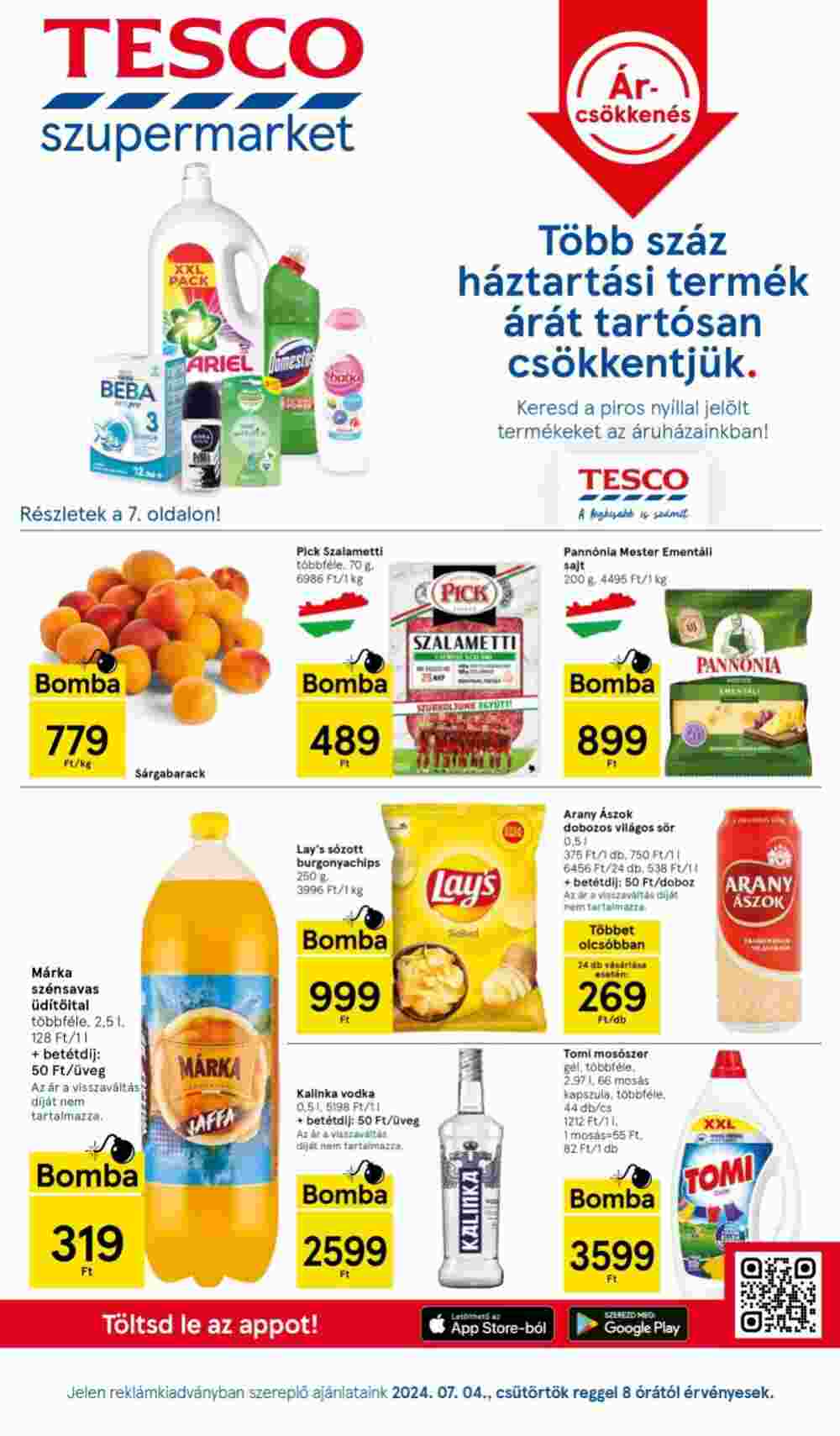 Tesco akciós újság 2024.07.04-től - 1. oldal.