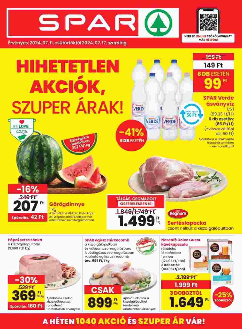 Spar akciós újság 2024.07.11-től - 1. oldal.