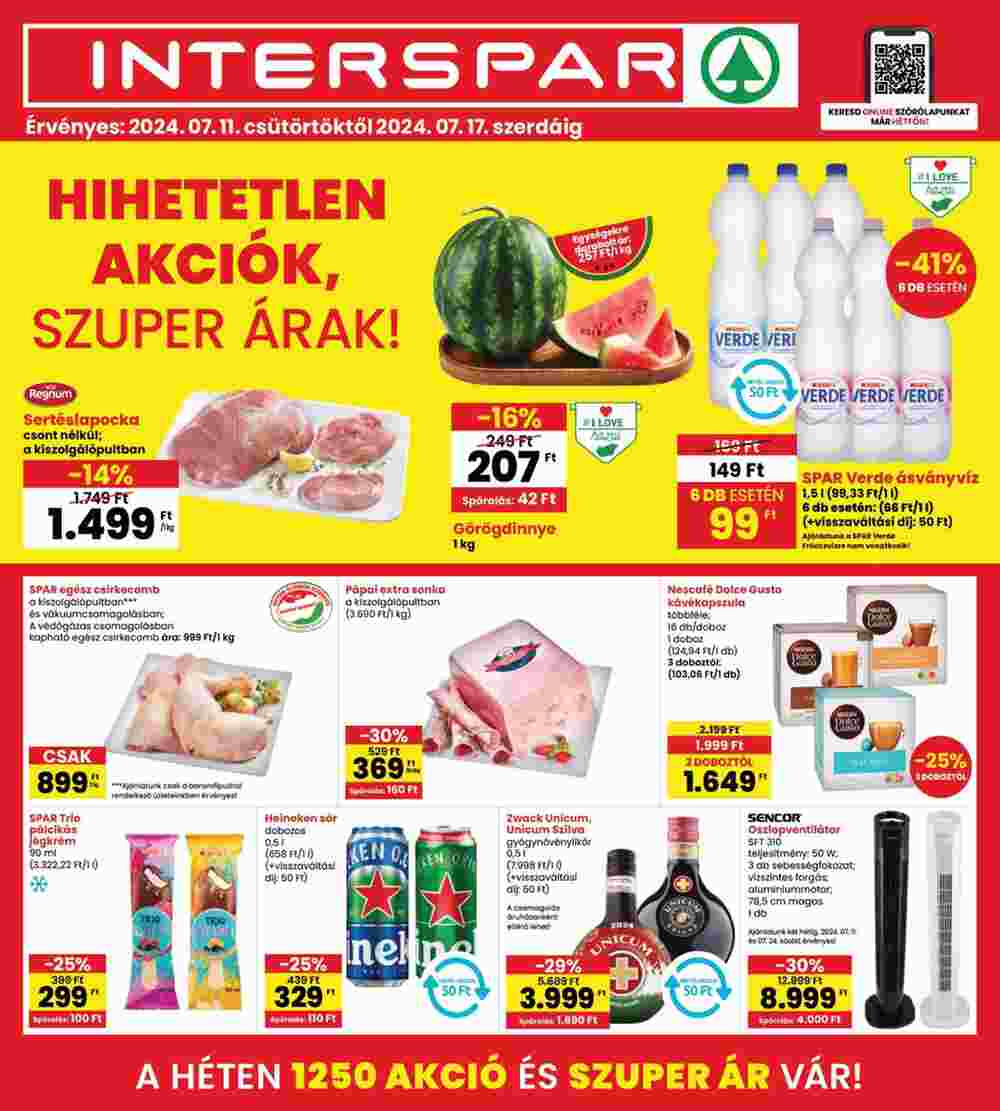 Interspar akciós újság 2024.07.11-től - 1. oldal.