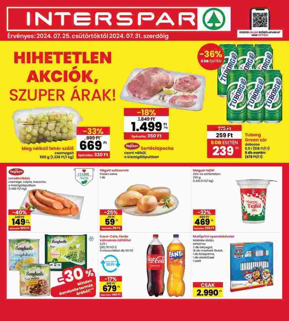 Interspar akciós újság 2024.07.25-től - 1. oldal.