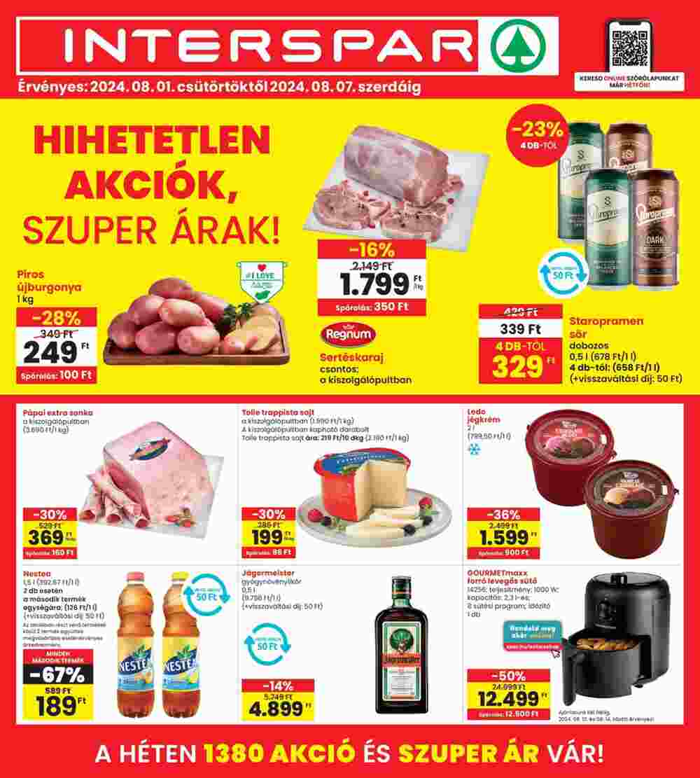 Interspar akciós újság 2024.08.01-től - 1. oldal.