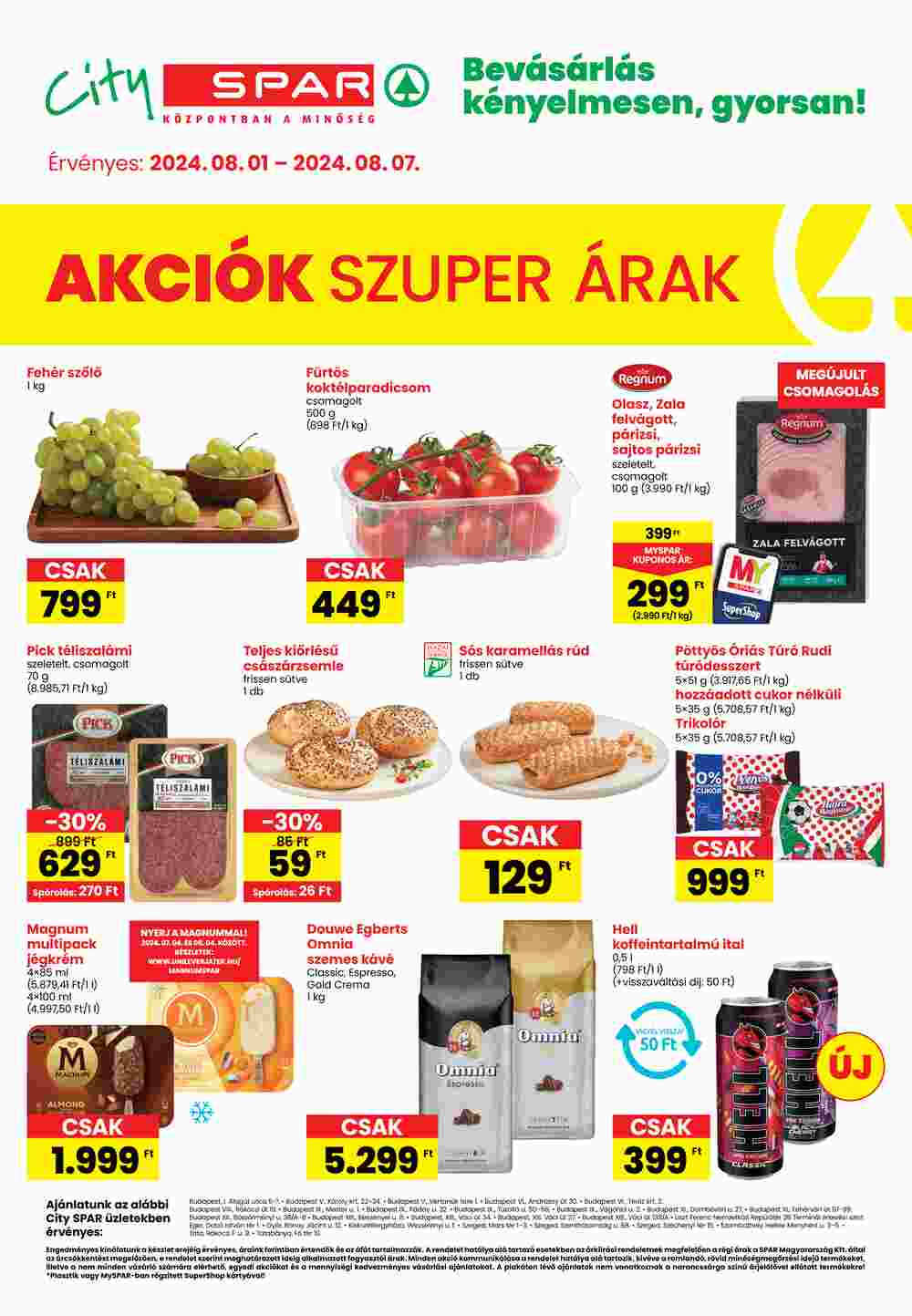 Spar akciós újság 2024.08.01-től - 1. oldal.