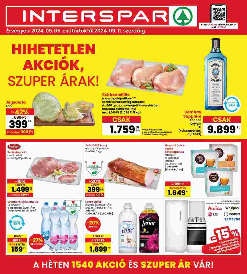 Interspar akciós újság 2024.09.05-től - 1. oldal.