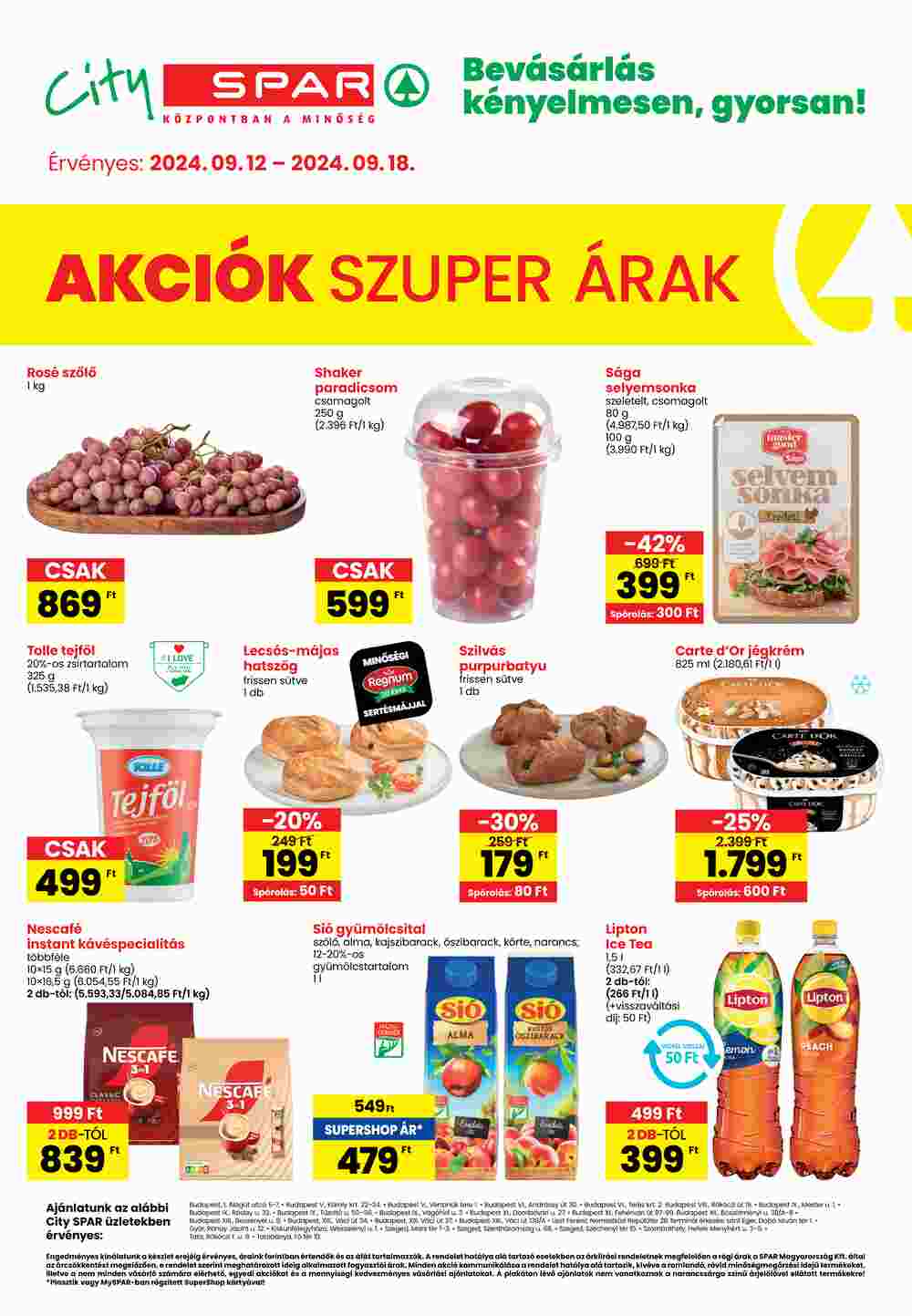 Spar akciós újság 2024.09.12-től - 1. oldal.