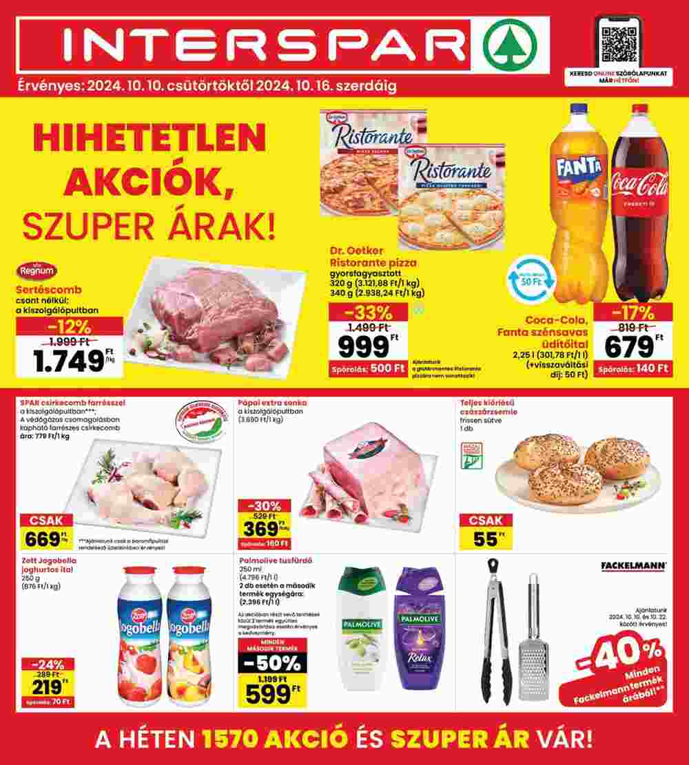 Interspar akciós újság 2024.10.10-től - 1. oldal.