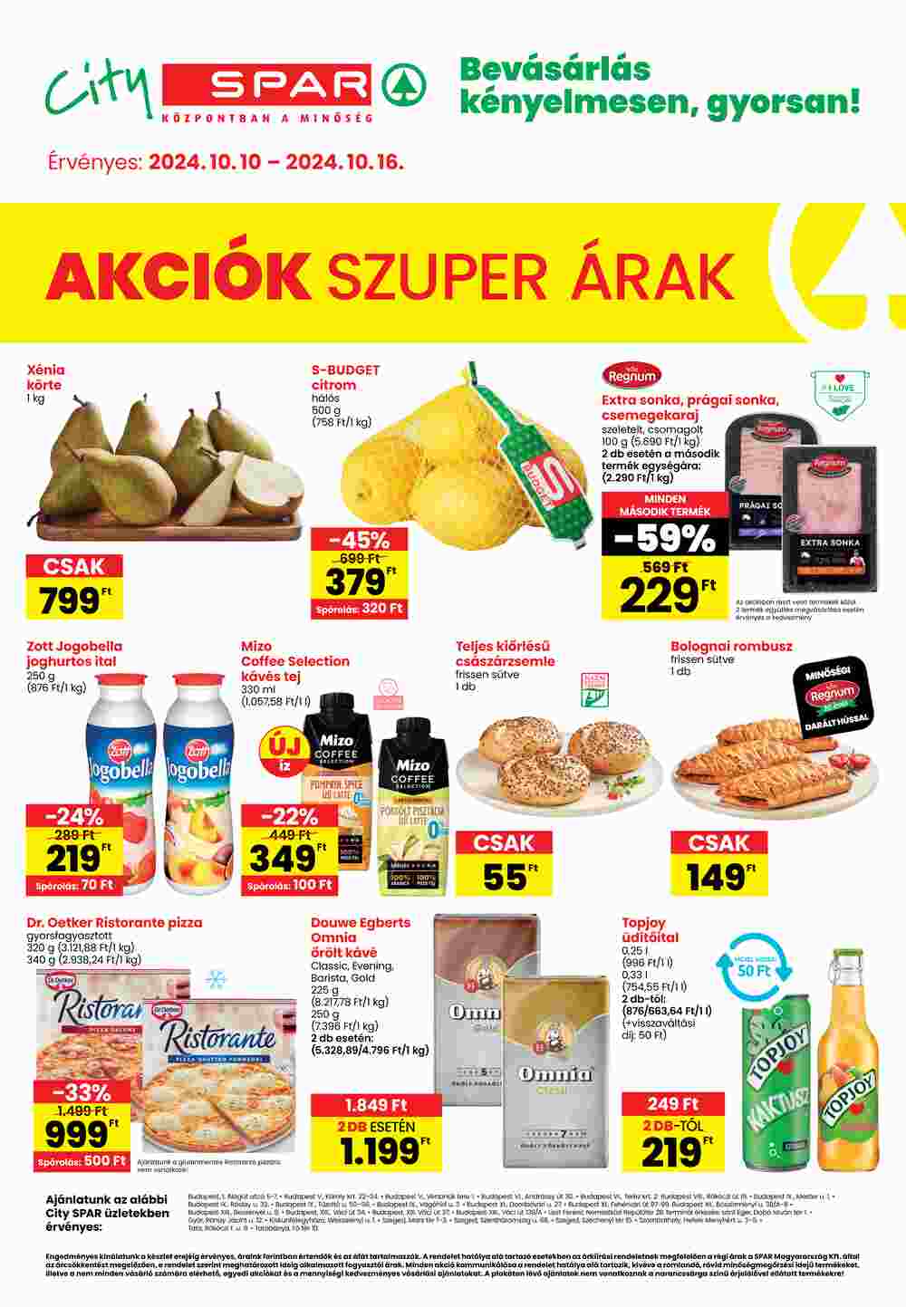 Spar akciós újság 2024.10.10-től - 1. oldal.