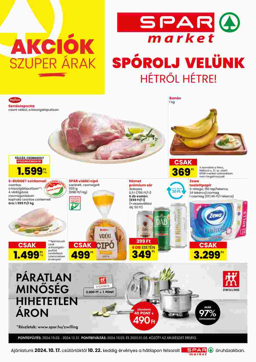 Spar Market akciós újság 2024.10.17-től - 1. oldal.