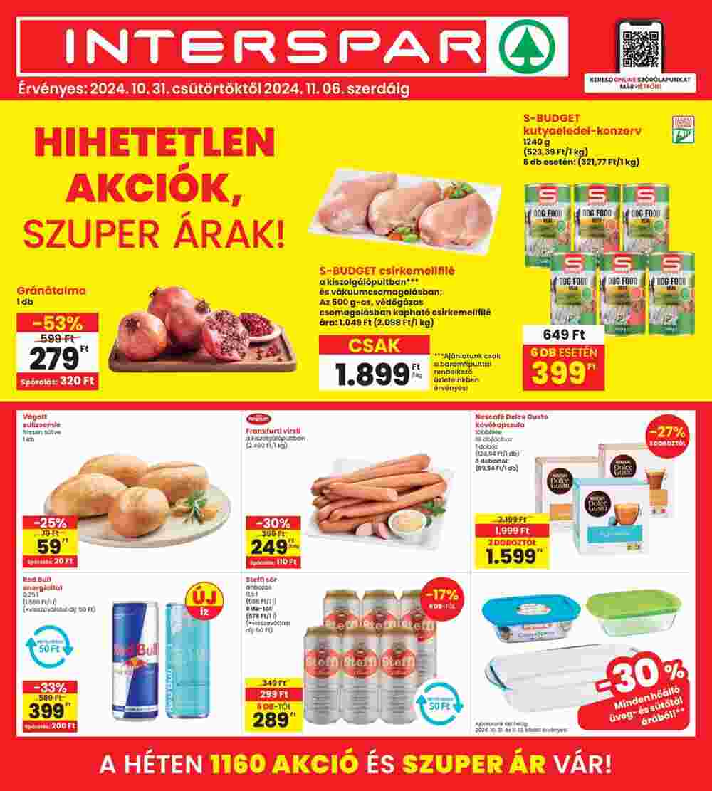 Interspar akciós újság 2024.10.31-től - 1. oldal.